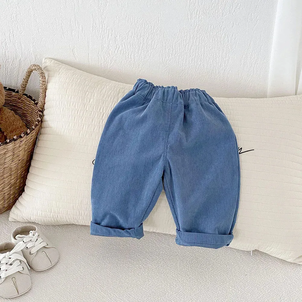 1-5Y Autumn Kids Pants Fashion Corduroy Boys Pants 3 Colors  Boys Trousers Daily Kids Outfit