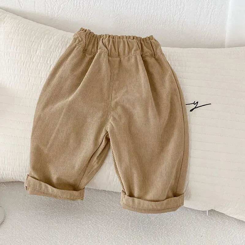 1-5Y Autumn Kids Pants Fashion Corduroy Boys Pants 3 Colors  Boys Trousers Daily Kids Outfit
