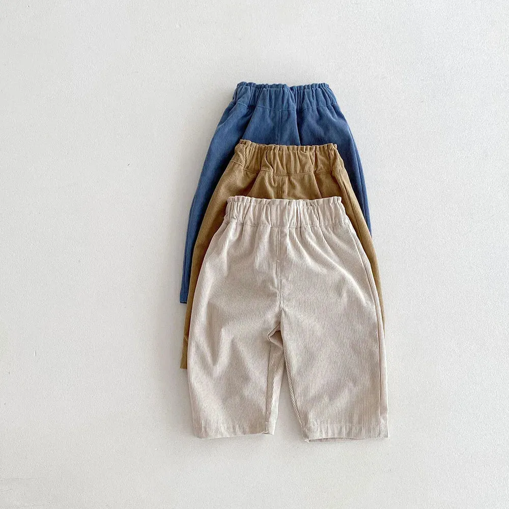 1-5Y Autumn Kids Pants Fashion Corduroy Boys Pants 3 Colors  Boys Trousers Daily Kids Outfit