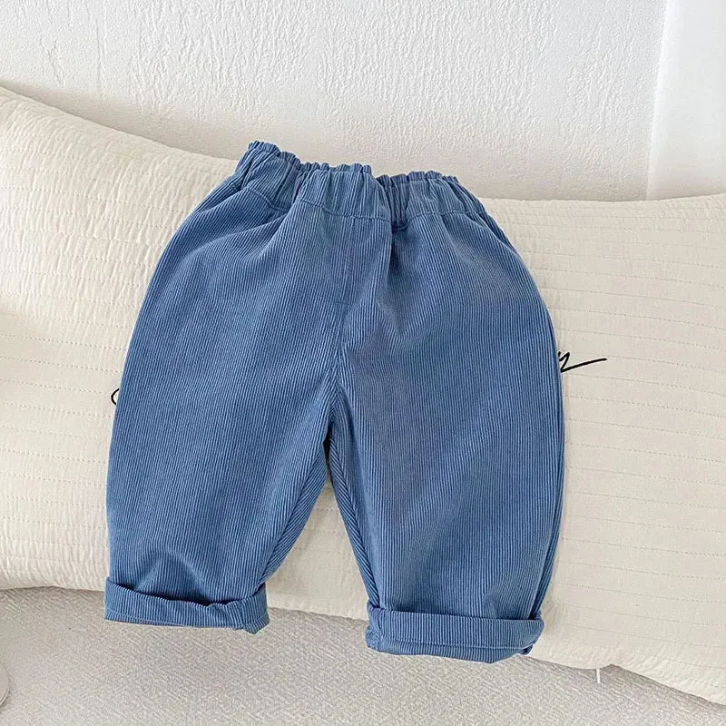 1-5Y Autumn Kids Pants Fashion Corduroy Boys Pants 3 Colors  Boys Trousers Daily Kids Outfit