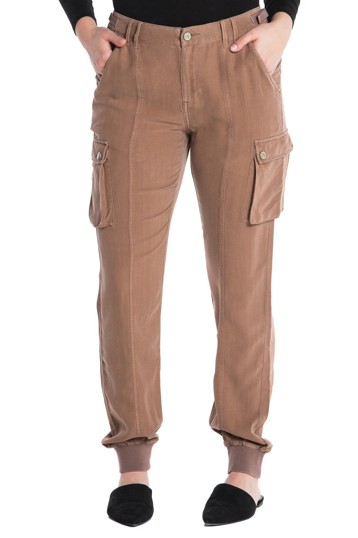100% Silk jogger in Taupe