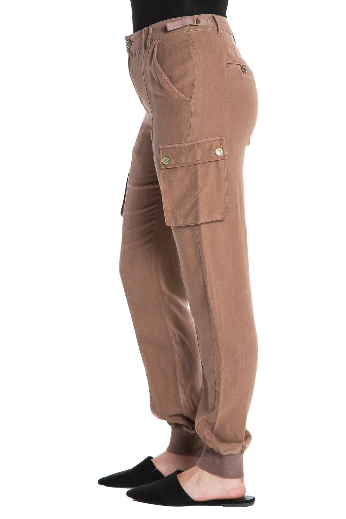 100% Silk jogger in Taupe