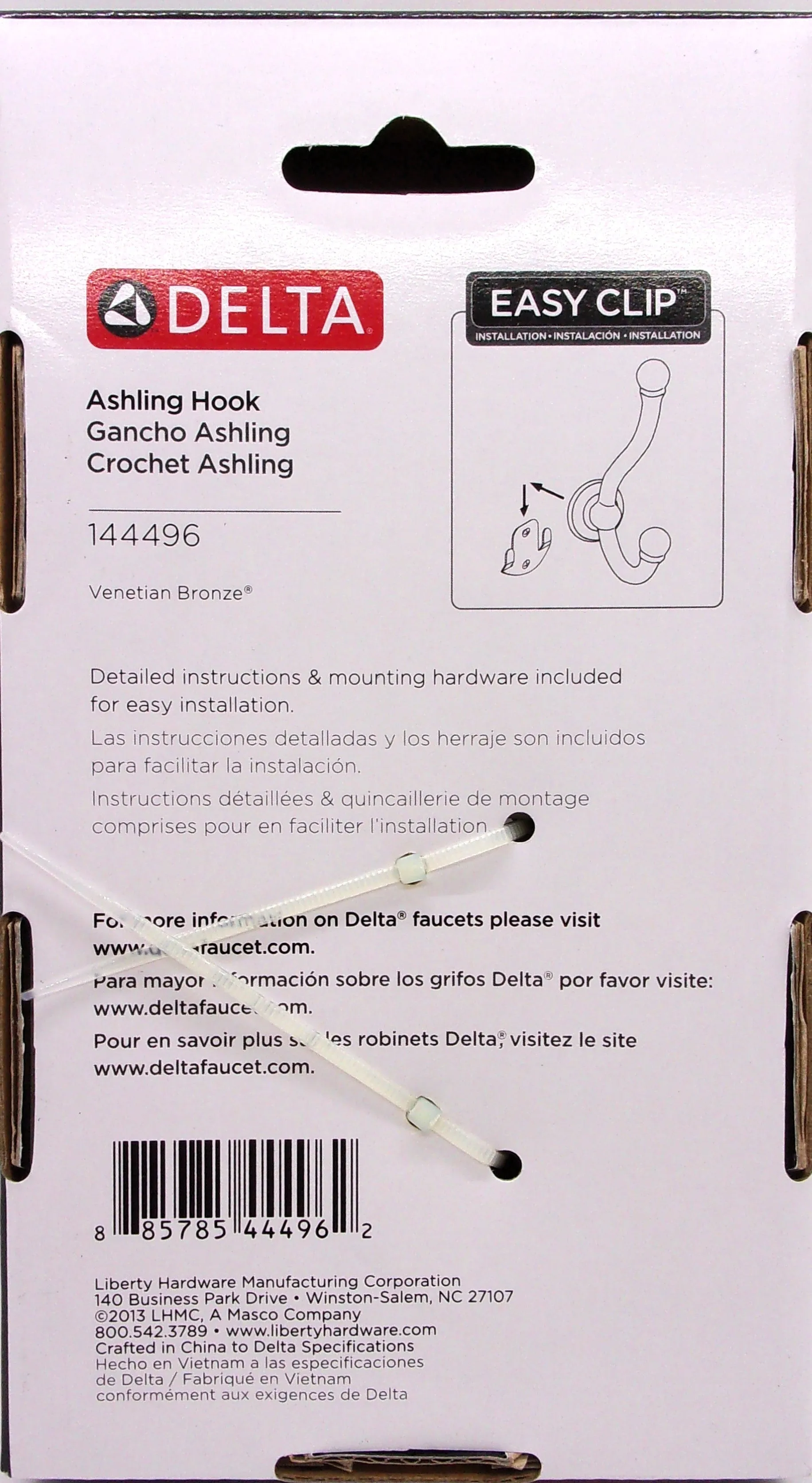144496 Ashling Coat & Hat Hook Satin Nickel Finish