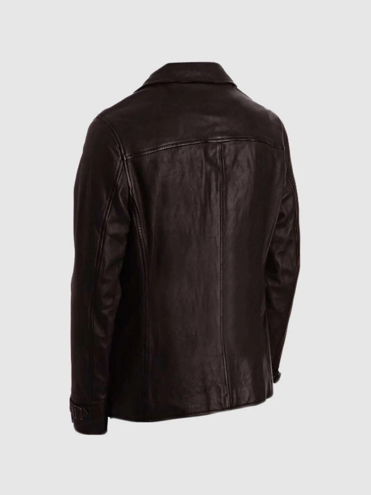 4 Button Brown Leather Coat