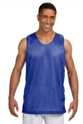 A4 Mens Reversible Mesh Moisture Wicking Tank Top - Royal Blue