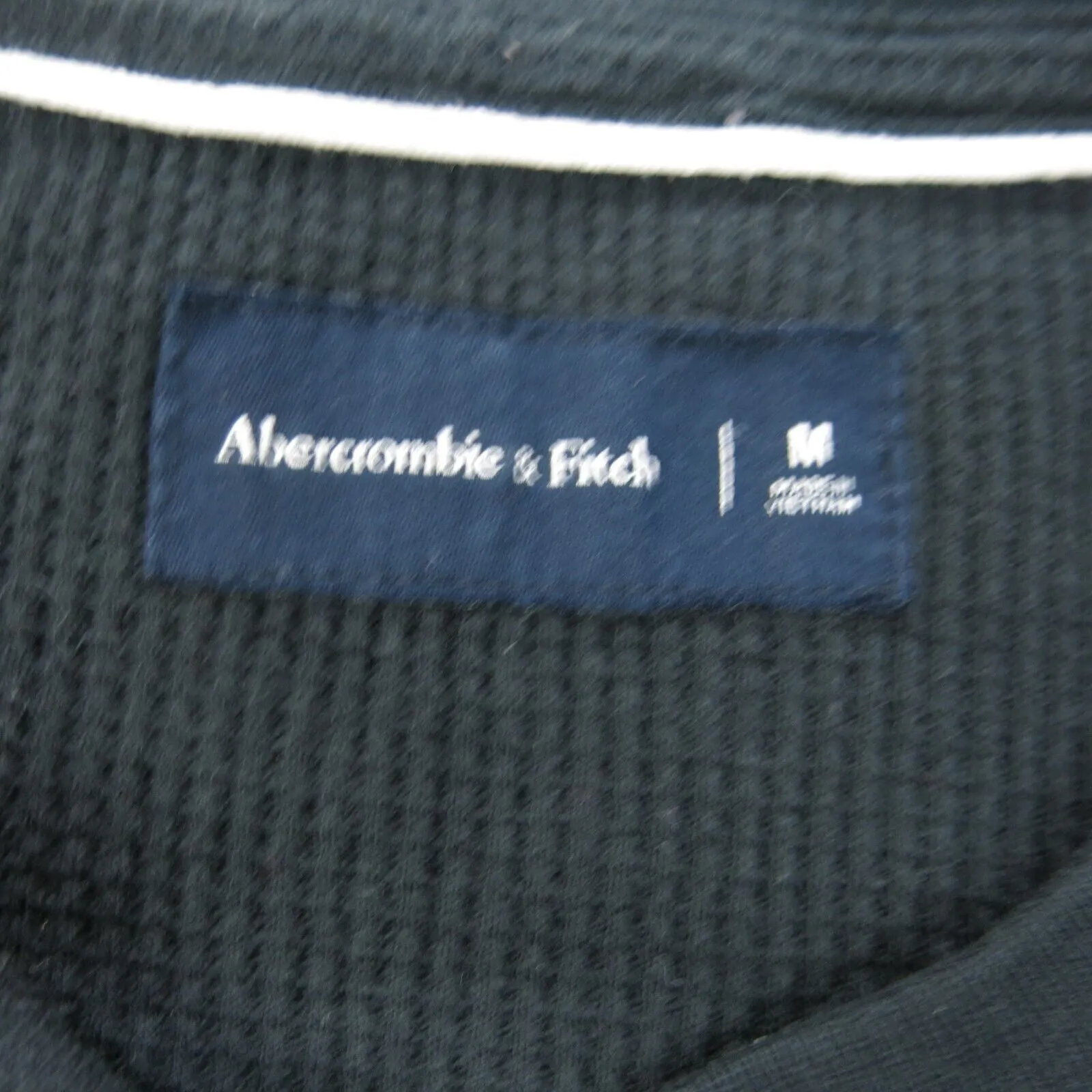 Abercrombie & Fitch Shirt Mens M Black Long Sleeve Casual Outdoors Henley Tee