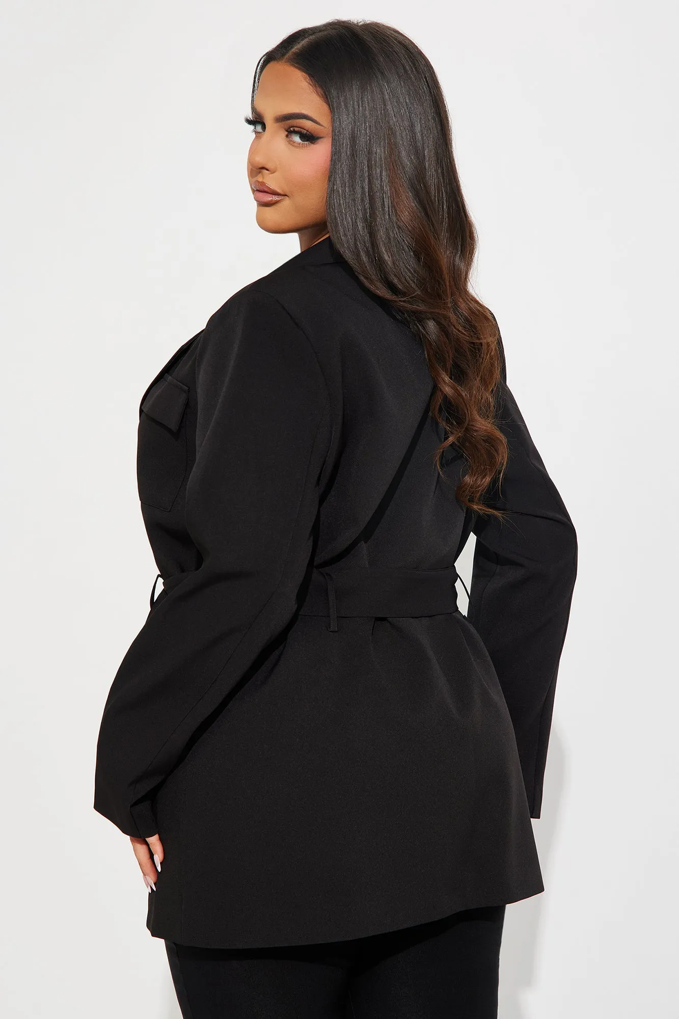 About The Business Belted Blazer - Black