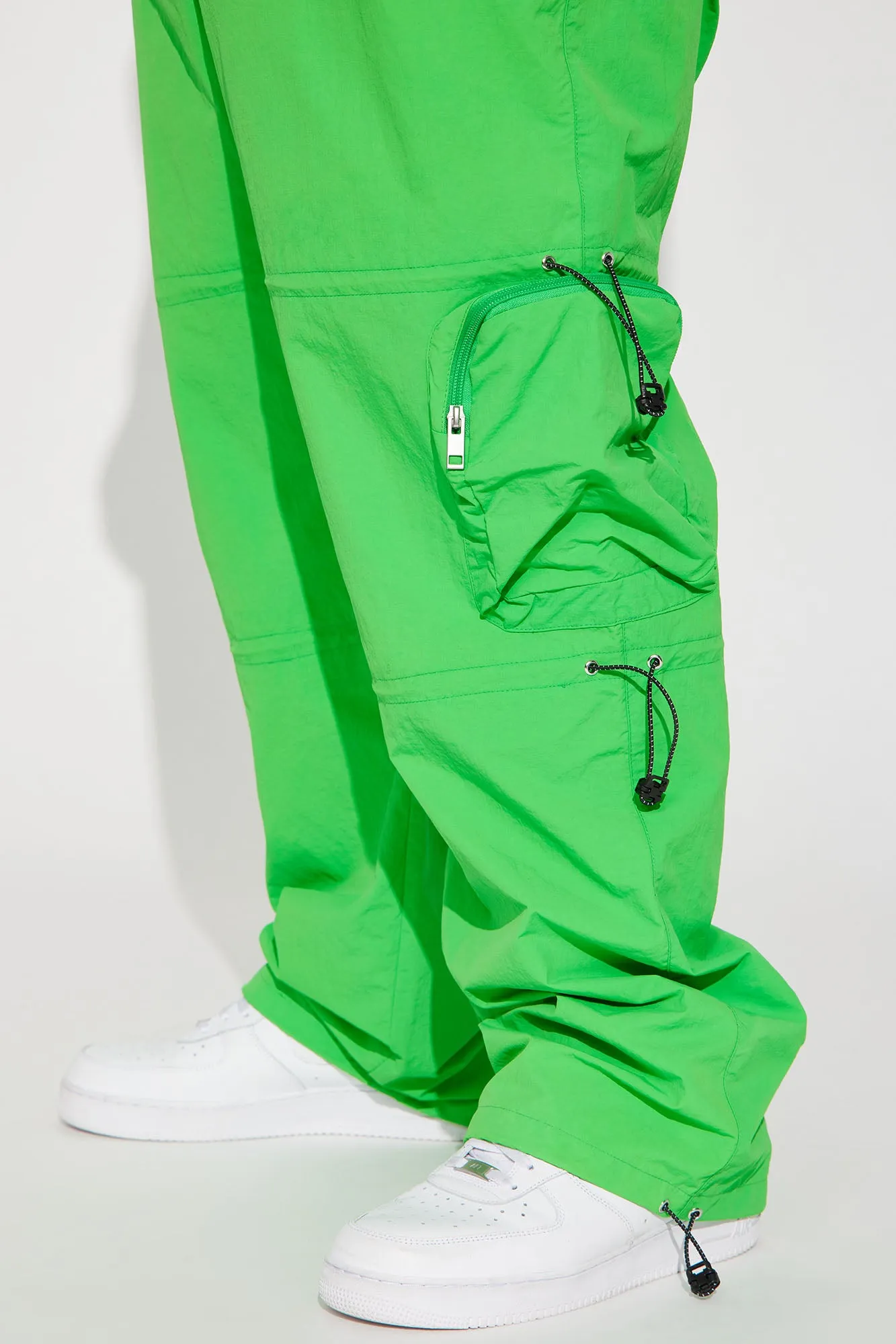 Act Like Homie Nylon Drawstring Cargo Pants - Green