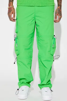 Act Like Homie Nylon Drawstring Cargo Pants - Green