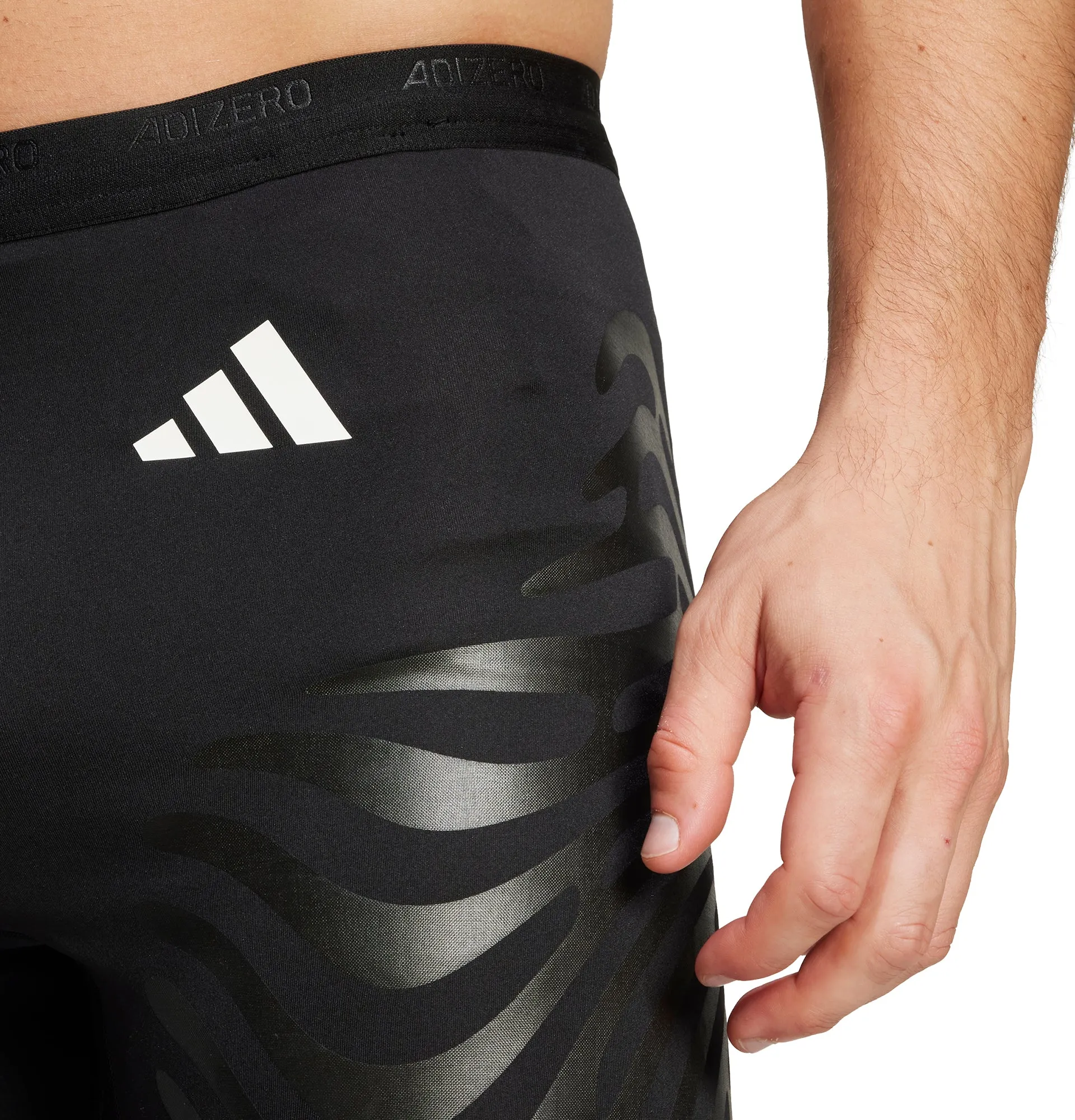 adidas Adizero Control Mens Short Running Tights - Black