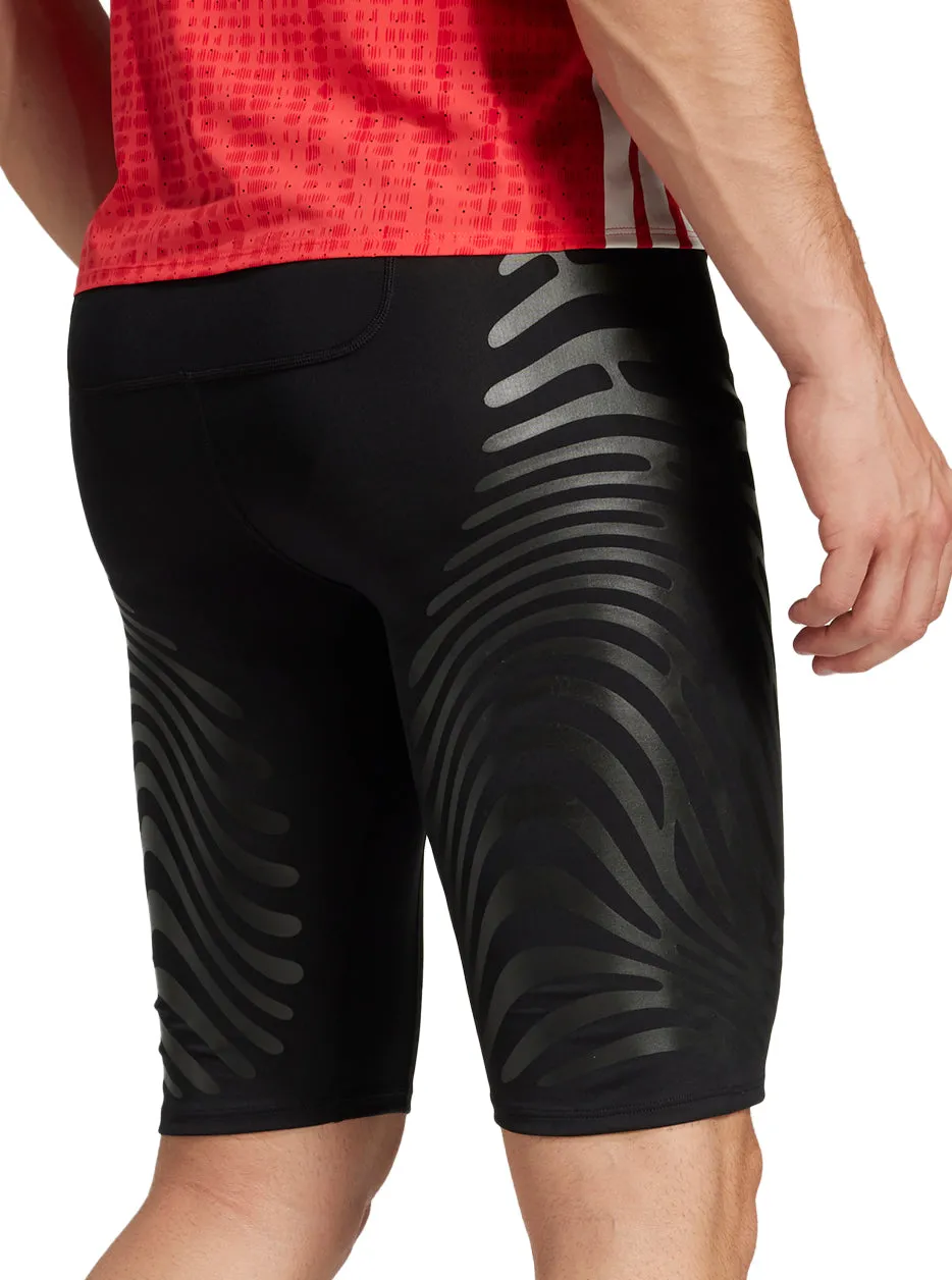 adidas Adizero Control Mens Short Running Tights - Black
