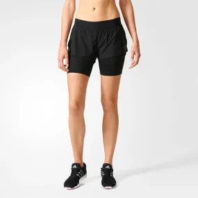 ADIDAS Women's Two in One Gym Shorts Size S-M Black