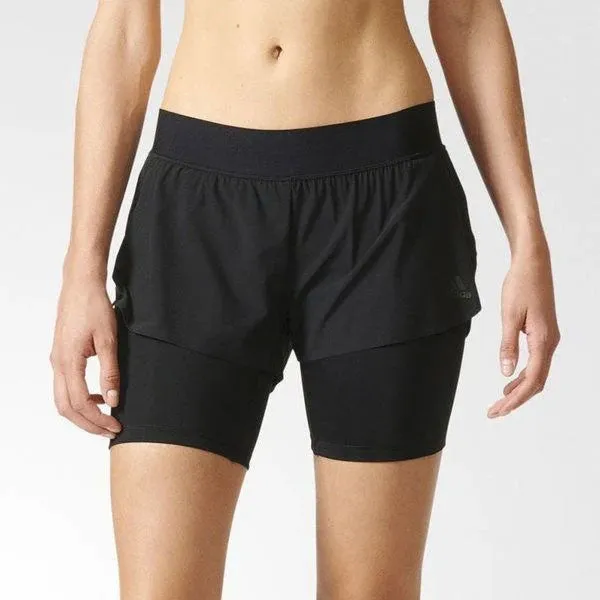 ADIDAS Women's Two in One Gym Shorts Size S-M Black