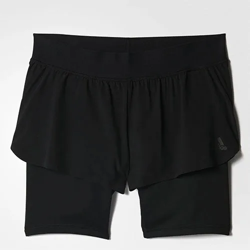 ADIDAS Women's Two in One Gym Shorts Size S-M Black