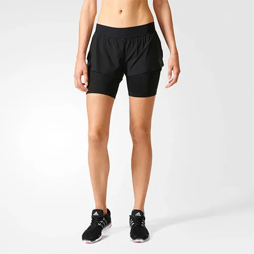 ADIDAS Women's Two in One Gym Shorts Size S-M Black