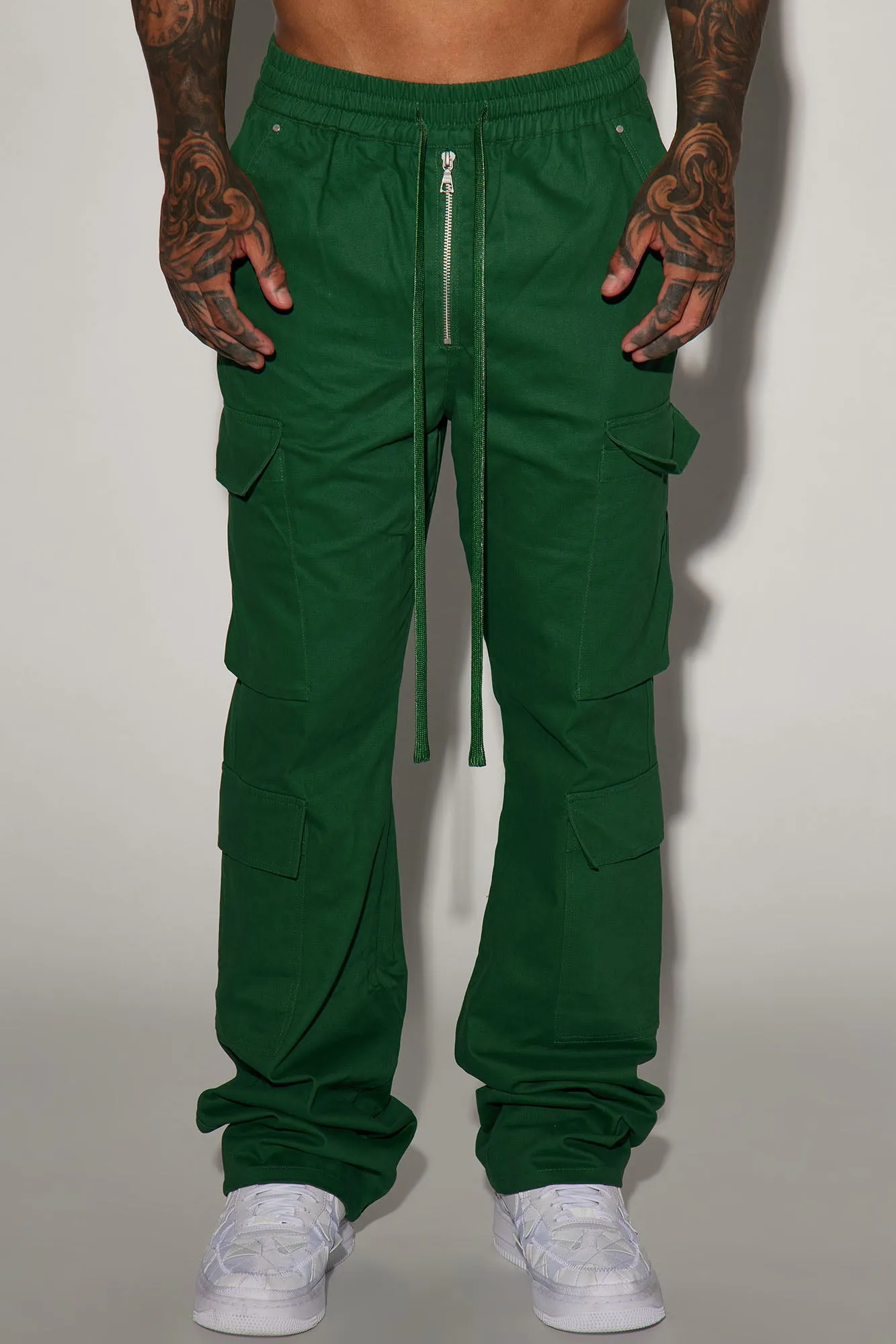 Alisos Twill Slim Flare Cargo Pants - Hunter