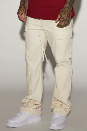 Alisos Twill Slim Flare Cargo Pants - Off White