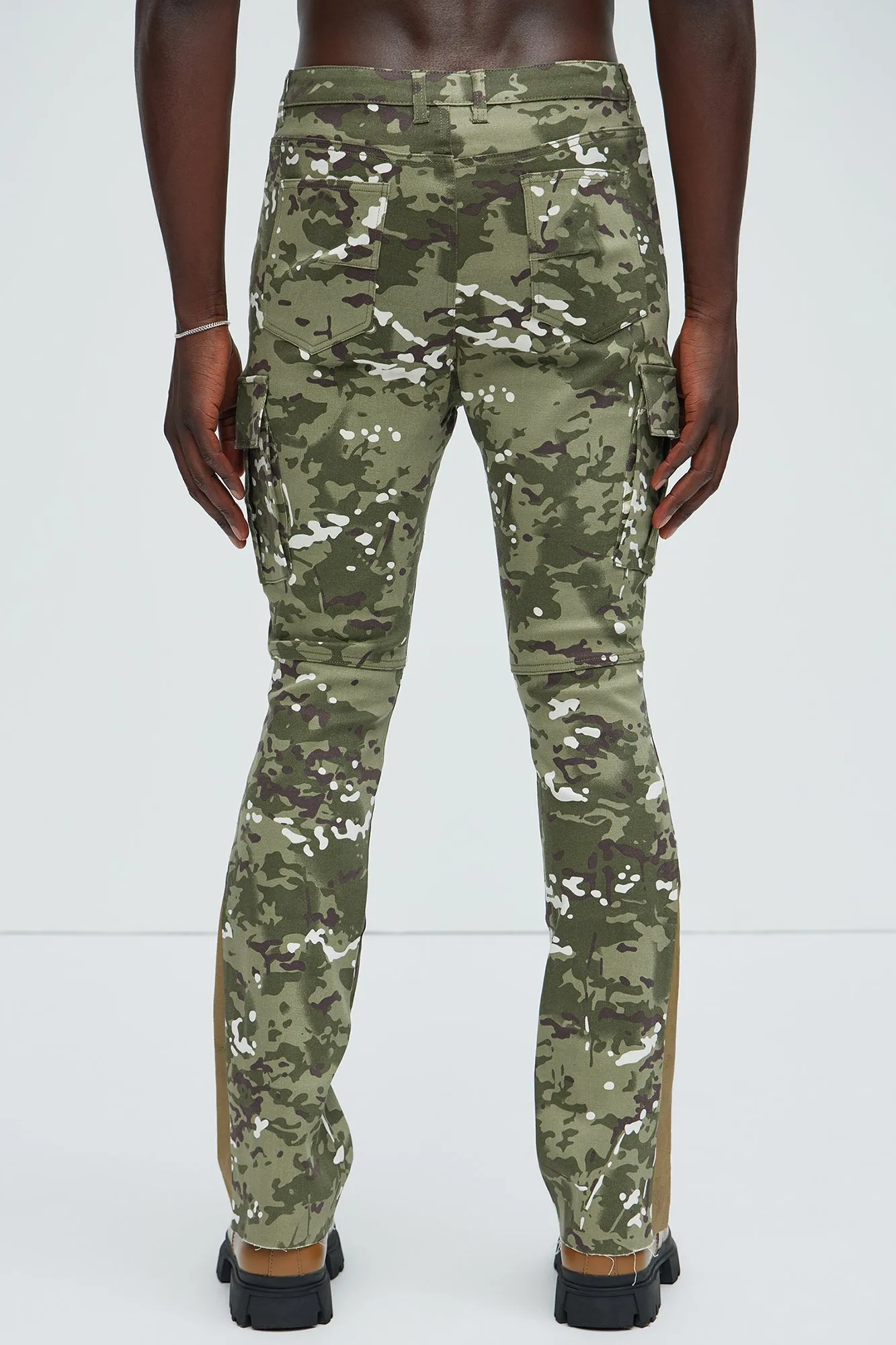 All Over Print Stacked Twill Flare Pant - Camouflage