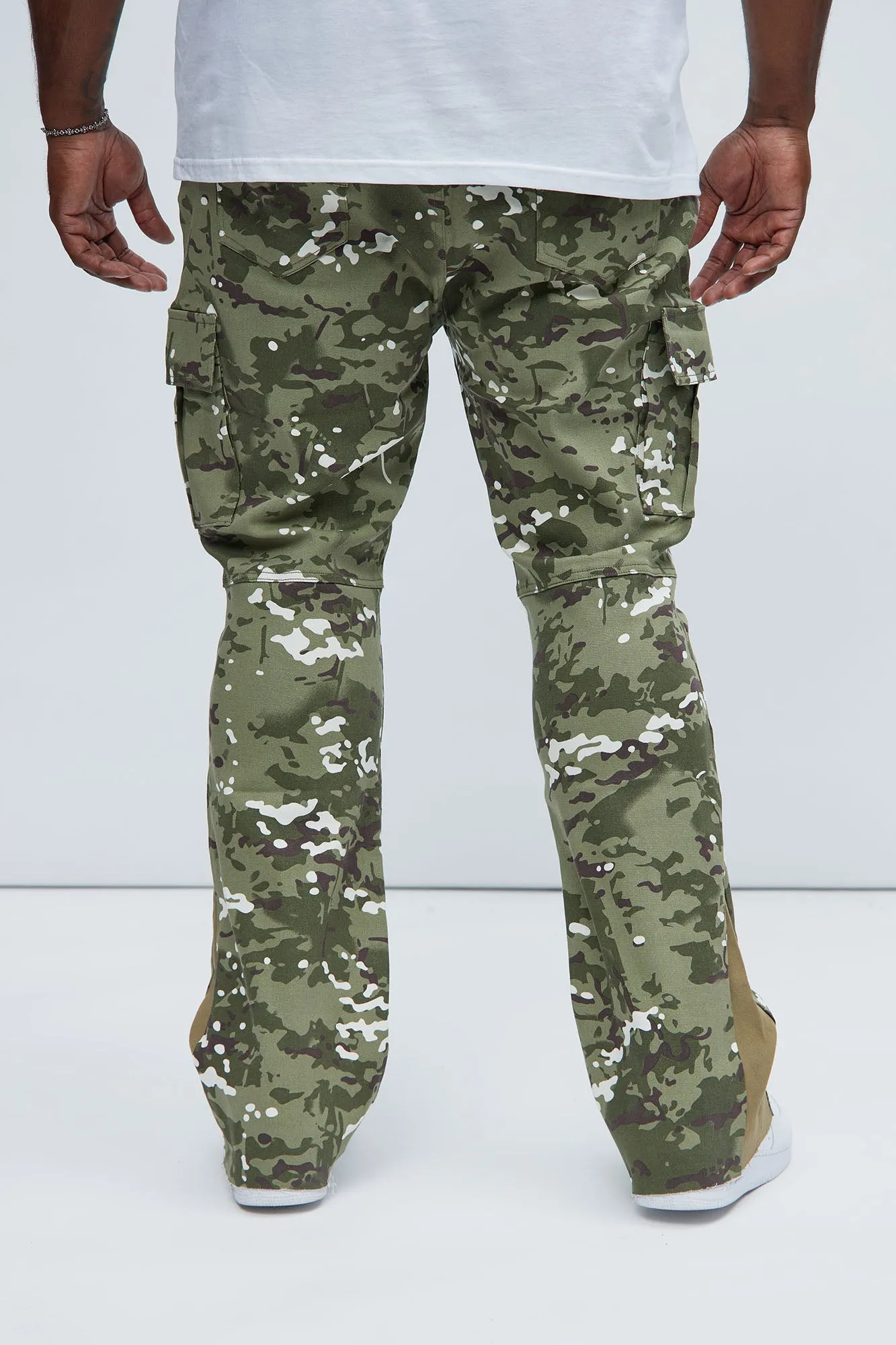 All Over Print Stacked Twill Flare Pant - Camouflage