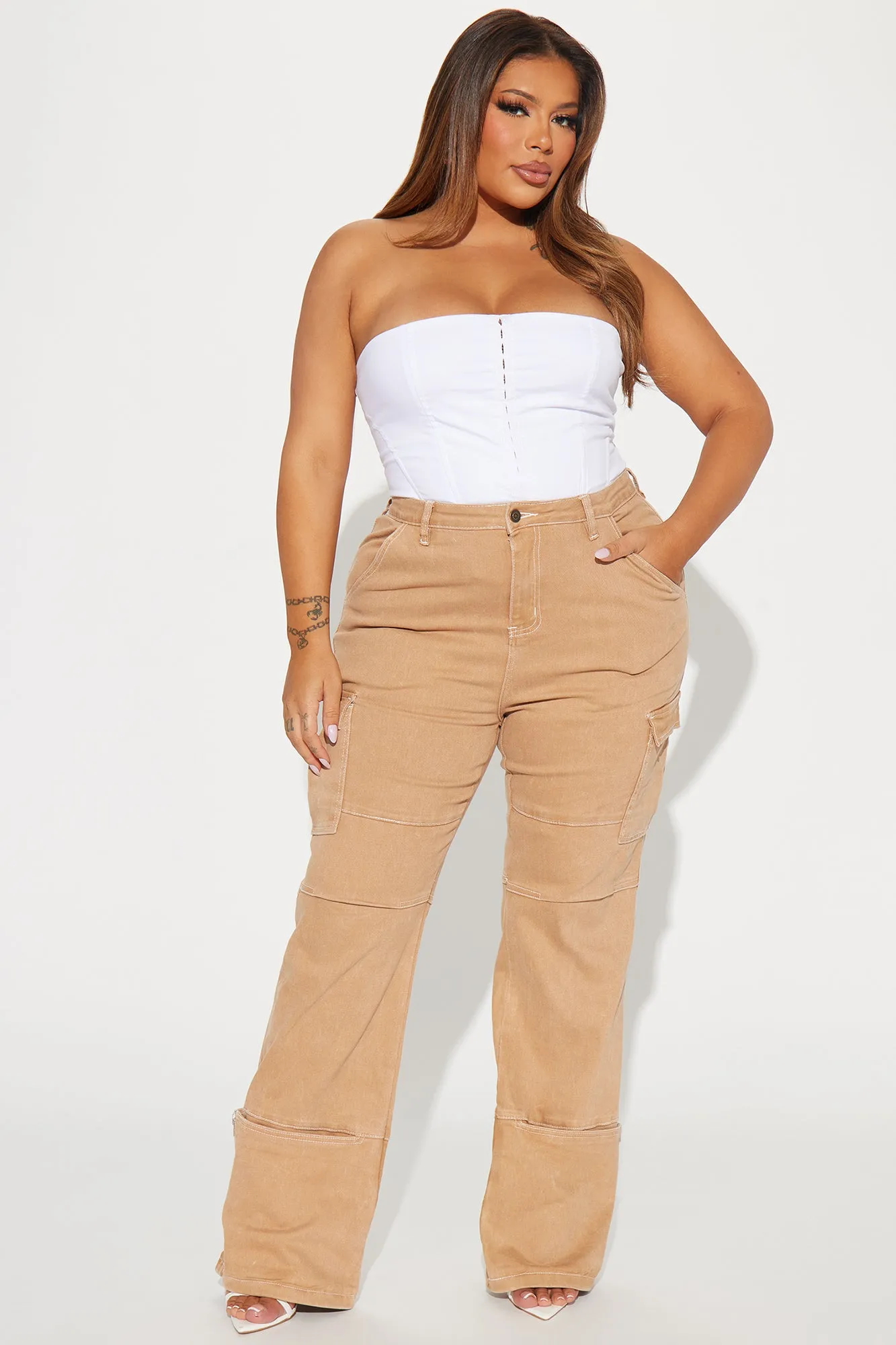 Alternate Universe Stretch Cargo Jeans - Tan