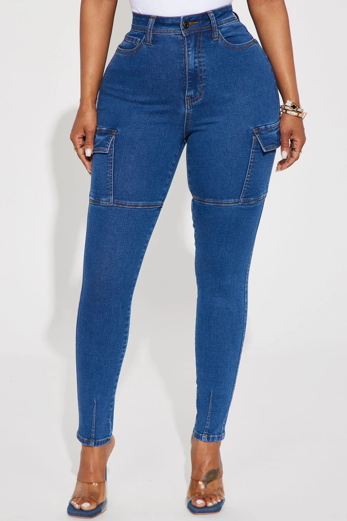 Always In Control Stretch Cargo Skinny Jean - Medium Wash