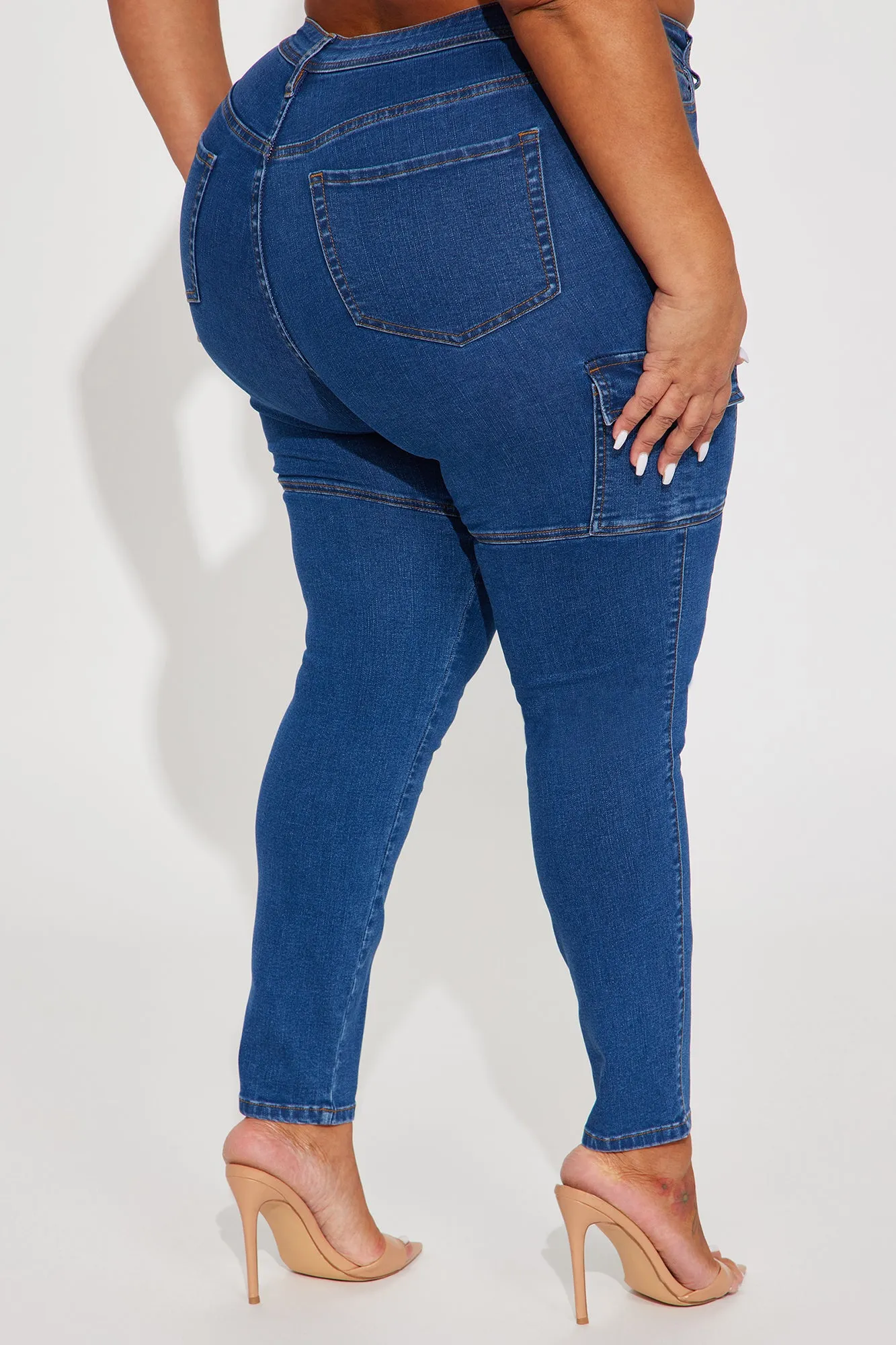 Always In Control Stretch Cargo Skinny Jean - Medium Wash