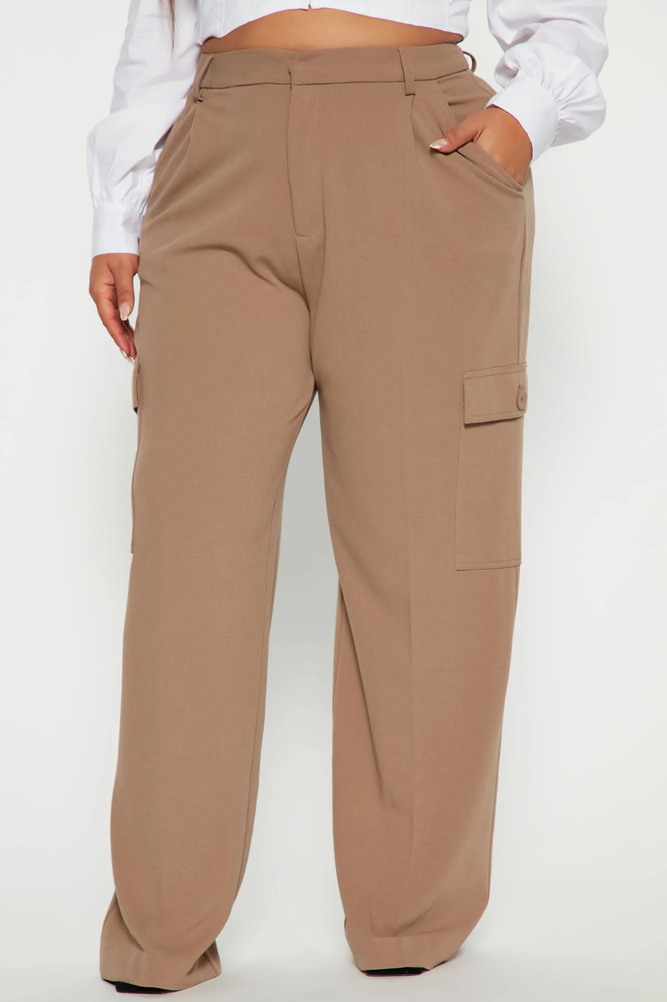 Alyssa Cargo Trouser Pant - Taupe