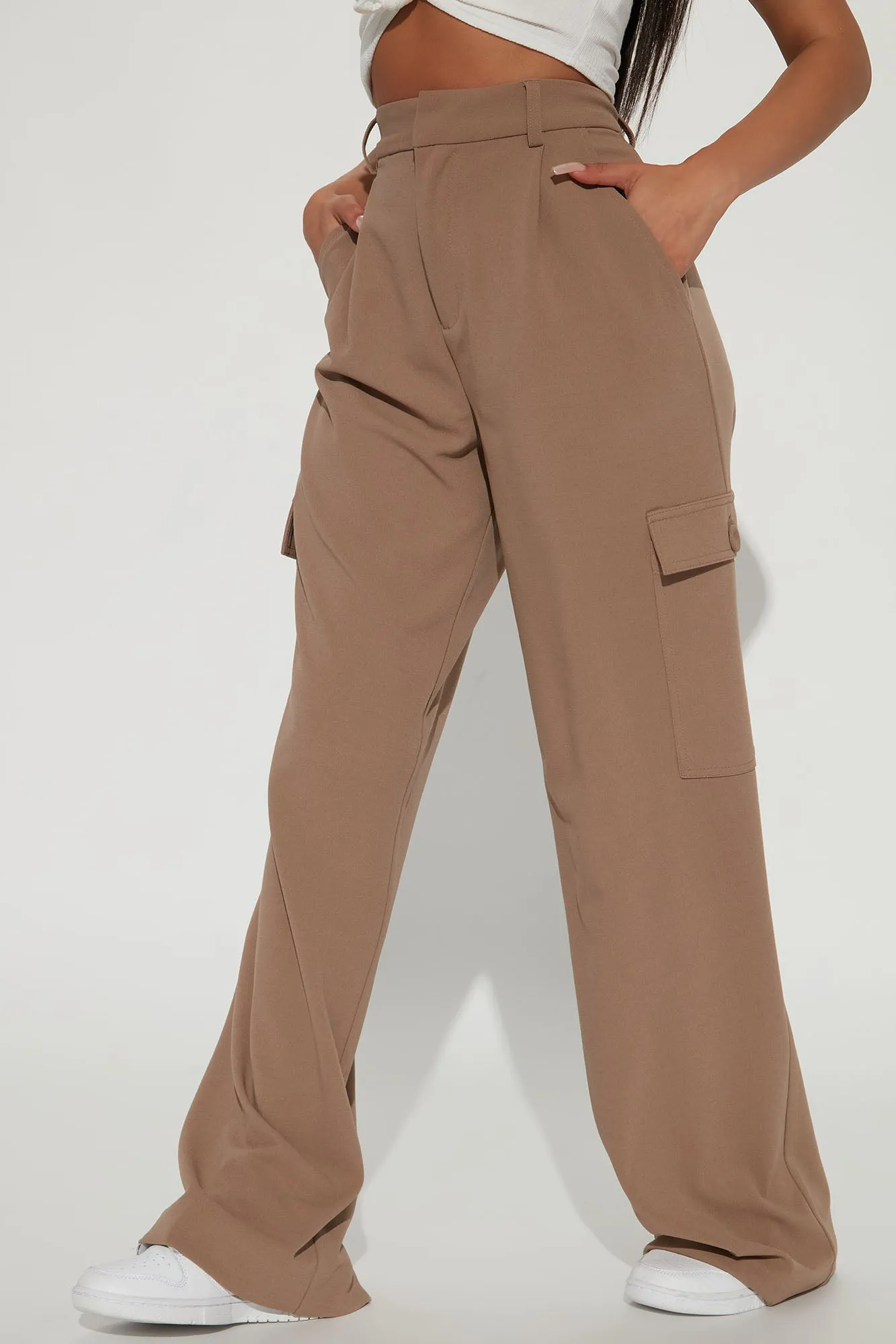 Alyssa Cargo Trouser Pant - Taupe