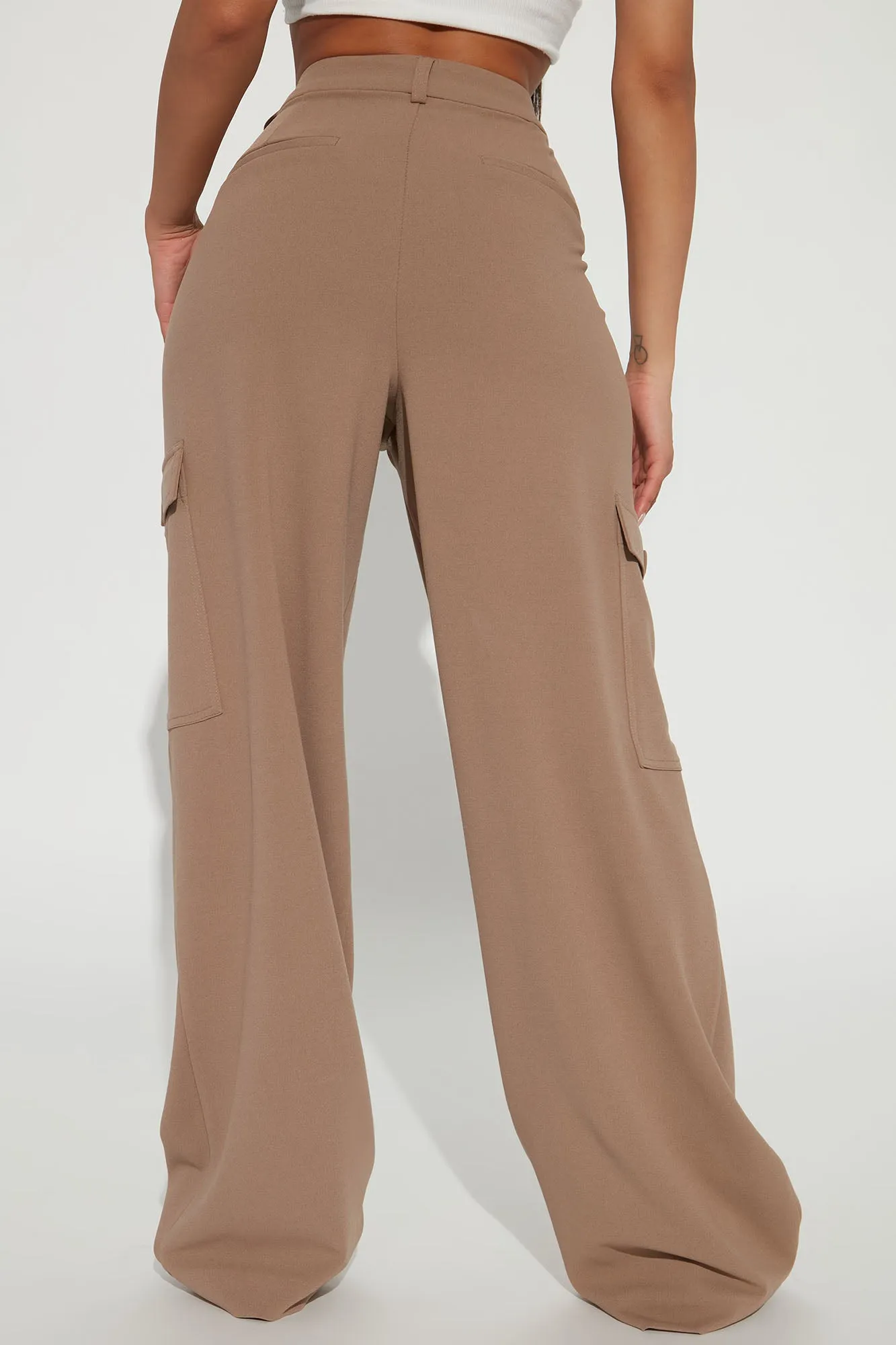 Alyssa Cargo Trouser Pant - Taupe