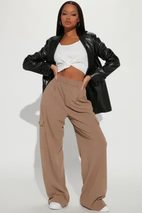 Alyssa Cargo Trouser Pant - Taupe