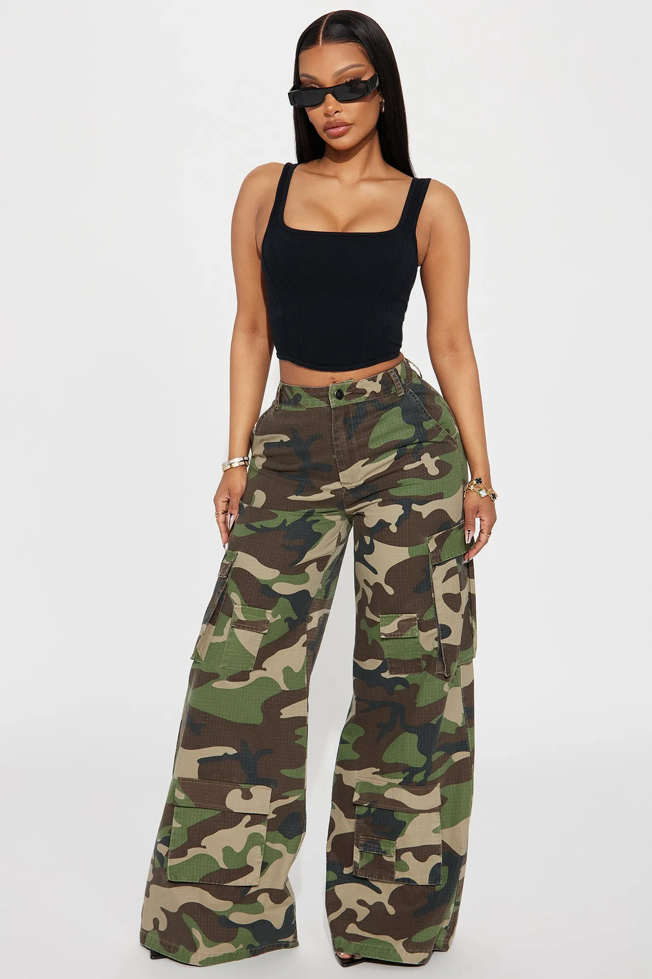 Amelia Cargo Ripstop Pant - Olive/combo