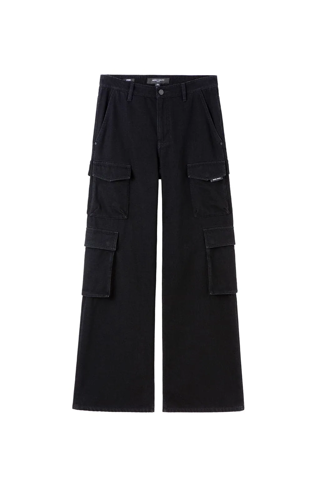 Angel Collection Black Cargo Style Cashmere Blend Denim Jeans
