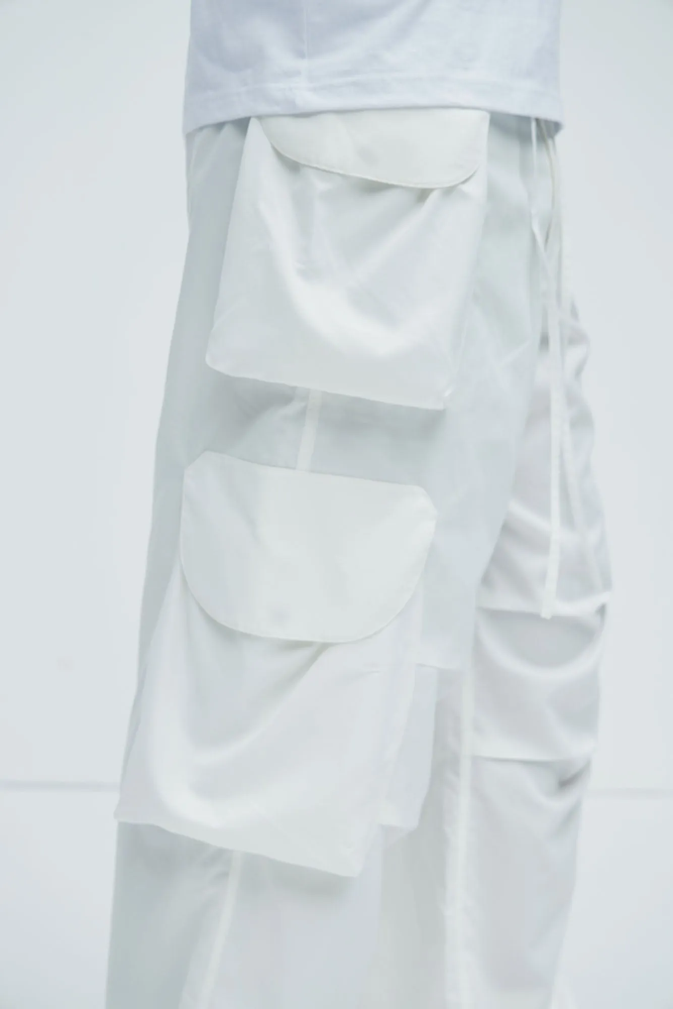 Angel Numbers Baggy Cargo Pants - White