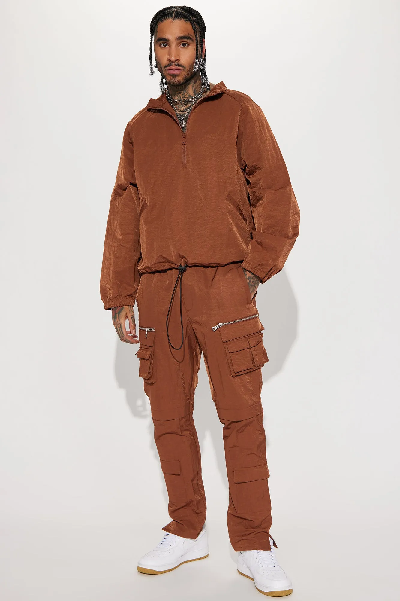 As It Was Nylon Cargo Pants - Brown