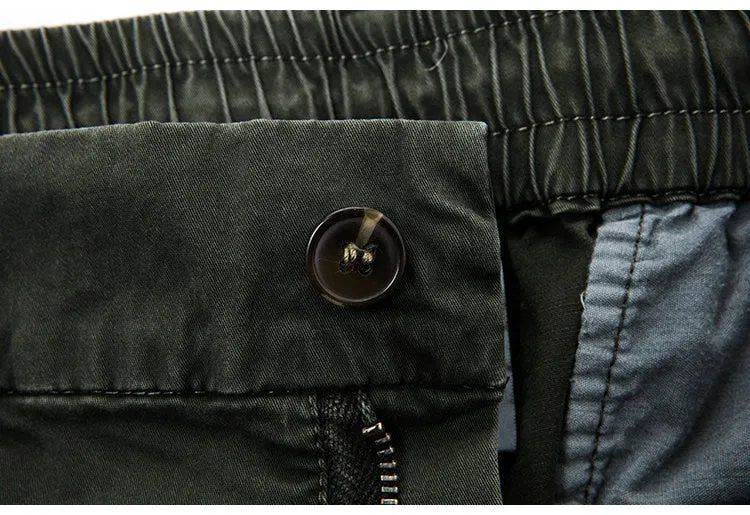 Athletic Style Ribbed Ankle Tactical Cargo Pants