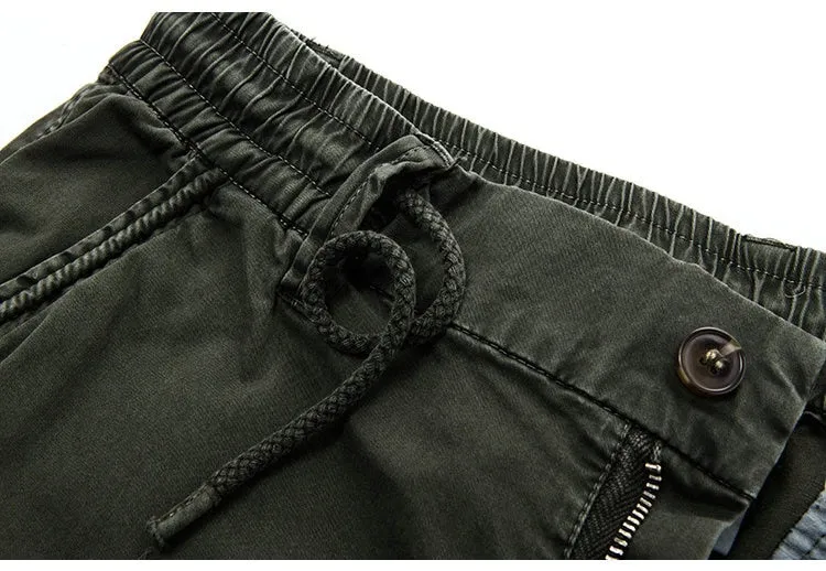 Athletic Style Ribbed Ankle Tactical Cargo Pants