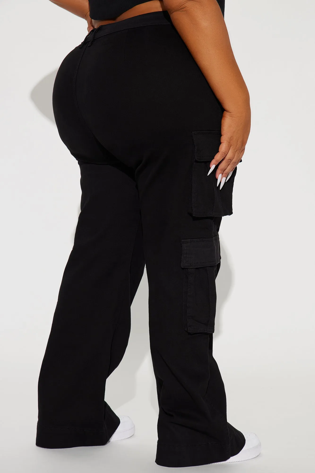 Baby Girl Wide Leg Cargo Pant - Black