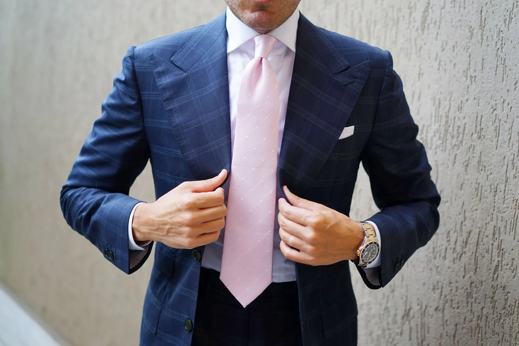 Baby Pink with White Polka Dots Necktie