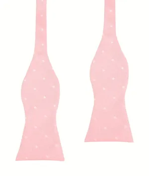 Baby Pink with White Polka Dots Self Tie Bow Tie