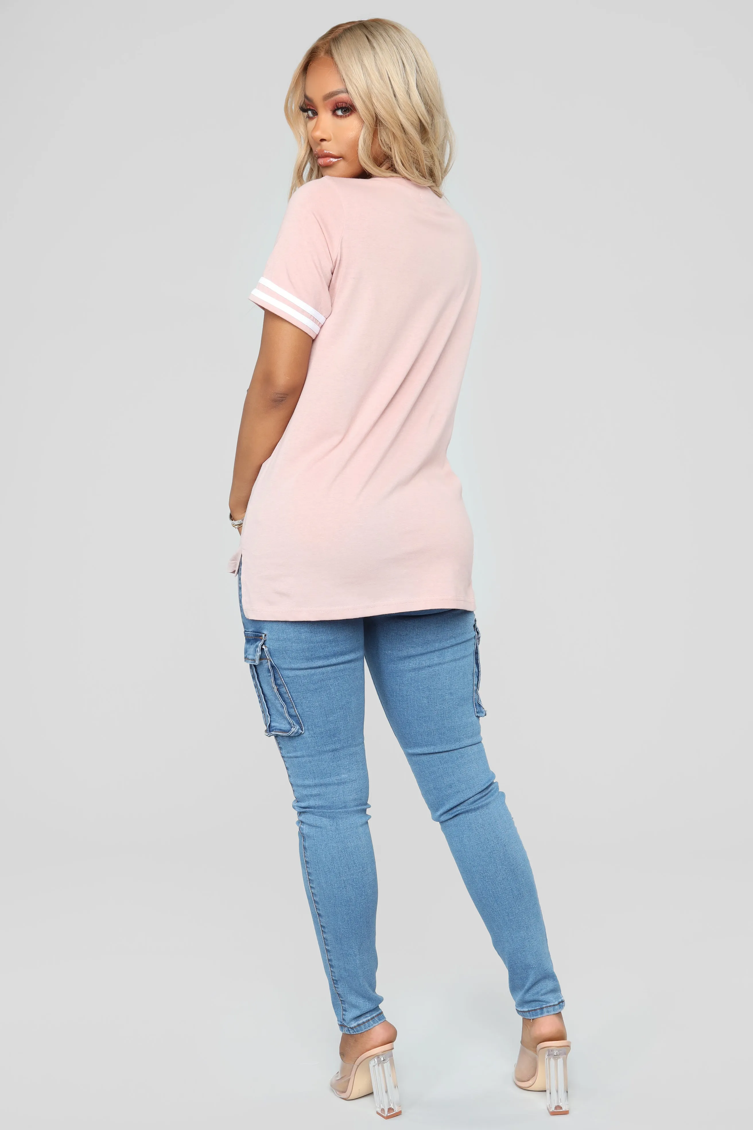 Bad Mamma Jamma Cargo Jeans - Medium Blue Wash