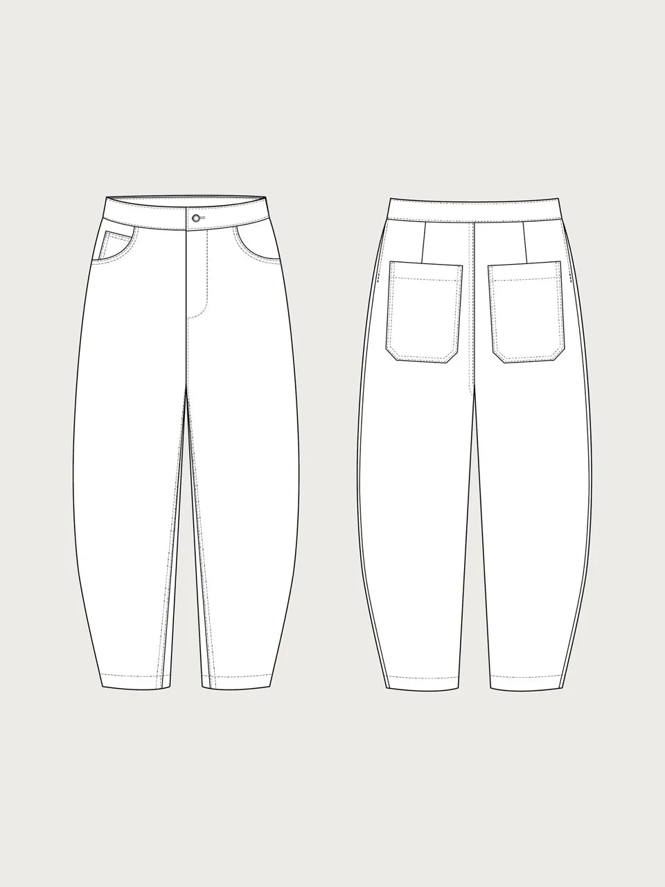 Barrel-Leg Trousers