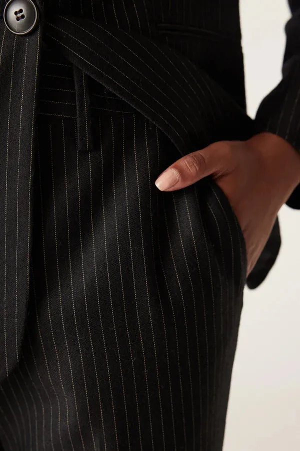 BAXTER PINSTRIPE PANT | Black Pinstripe