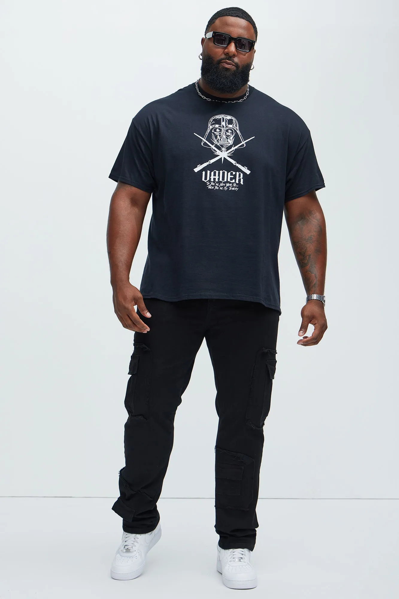 Be That Frayed Cargo Straight Jeans - Black