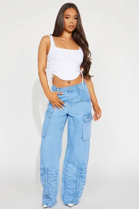 Be The One Non Stretch Cargo Jean - Light Wash