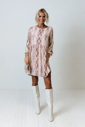 Besotted Beauty Babydoll Dress In Pink
