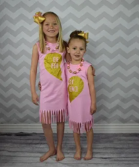 Best Friend Pink Fringe Dress (VERIFY SIDE BEFORE PURCHASE)