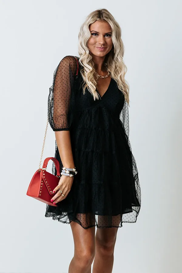 Best Merlot Babydoll Dress In Black