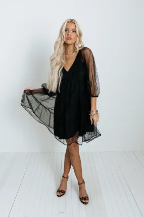 Best Merlot Babydoll Dress In Black