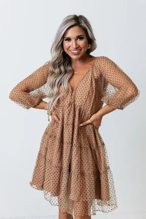 Best Merlot Babydoll Dress In Mocha