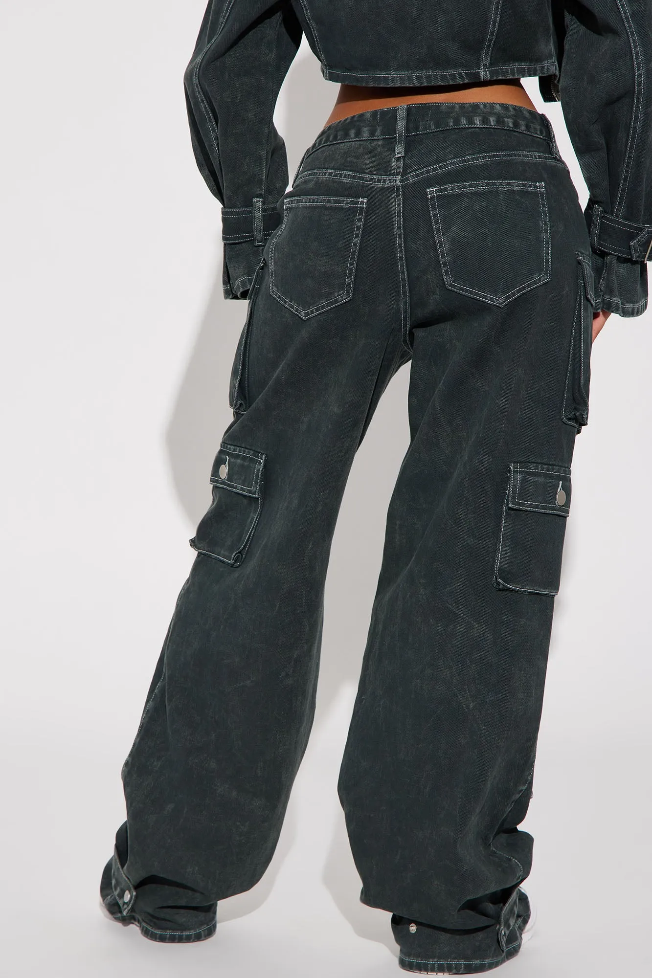 Billie Low Slung Cargo Jeans - Olive